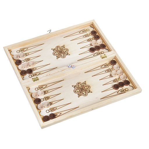 Набор 4в1 Шахматы гроссмейстерские + шашки деревянные + нарды + домино с доской (415х215мм)