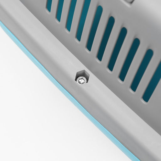 Переноска пластиковая Неон 48х32х29,5 см, вес животного до 12 кг, серо-голубая - Пижон фото 13