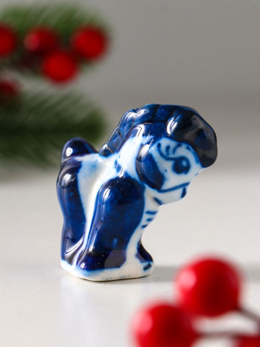 Цена за 50 шт. Фигурка фарфор гжель «Коняшка»