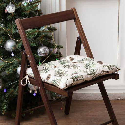 Подушка на стул новогодняя «Этель» Christmas tree, 42×42 см, бежевая