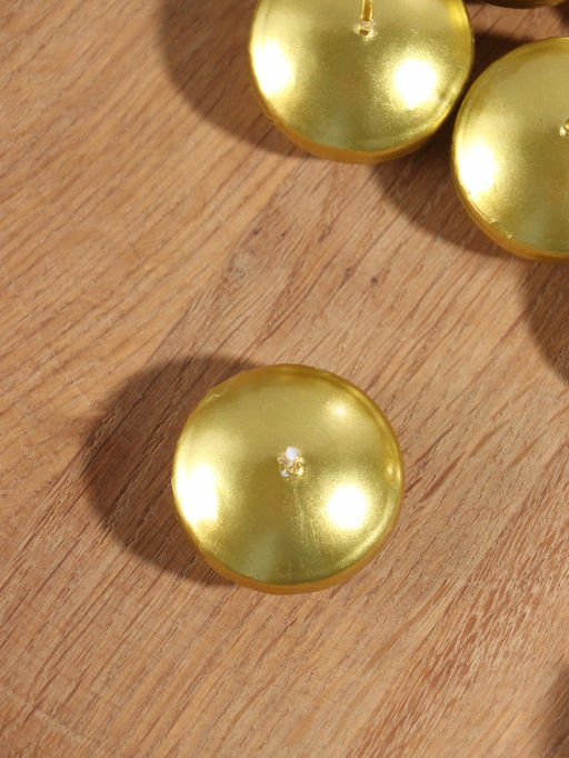 Набор свечей плавающих «Овал», 6 шт., золотистая, 4×2 см