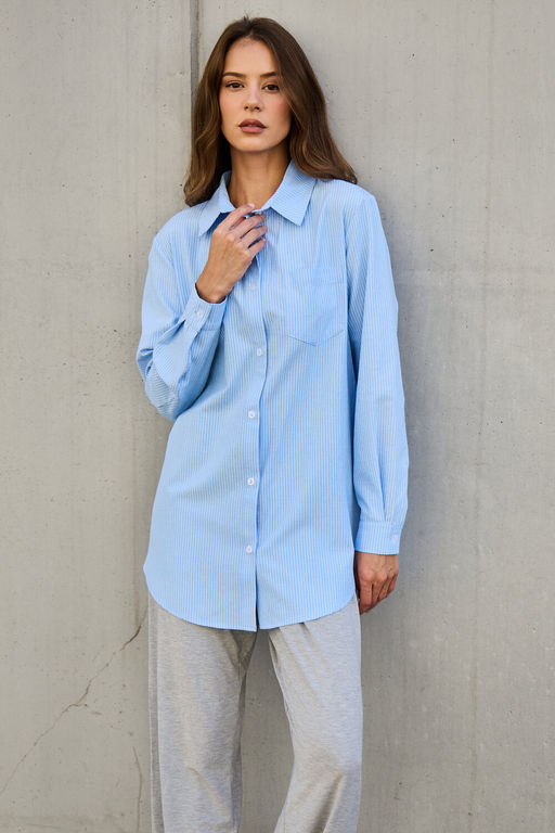 Рубашка оверсайз в полоску хлопковая