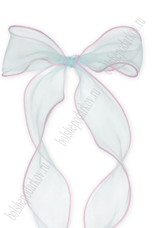 Лента органза с декоративным швом 6 см*10 ярд (SF-7853) голубой