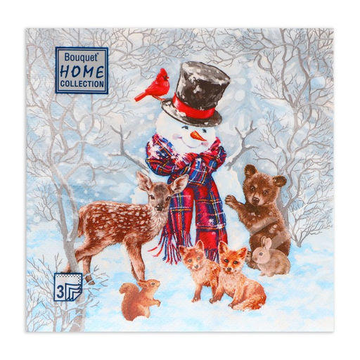 Цена за 2 шт. Салфетки новогодние бумажные Home Collection Сlassic «Лесные друзья», 3 слоя, 33х33 см, 20 шт