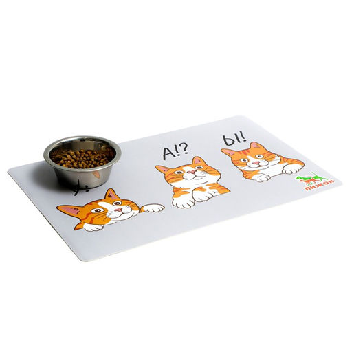 Коврик под миску Пижон с нескользящим основанием 43 х 28 см У! А!? Ы!  фото 3