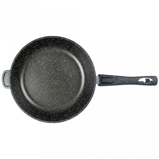 Сковорода с тефлоновым покрытием д28см "Гранит", h7см, s0,42см, съемная ручка из термостойкого пластика (Россия)