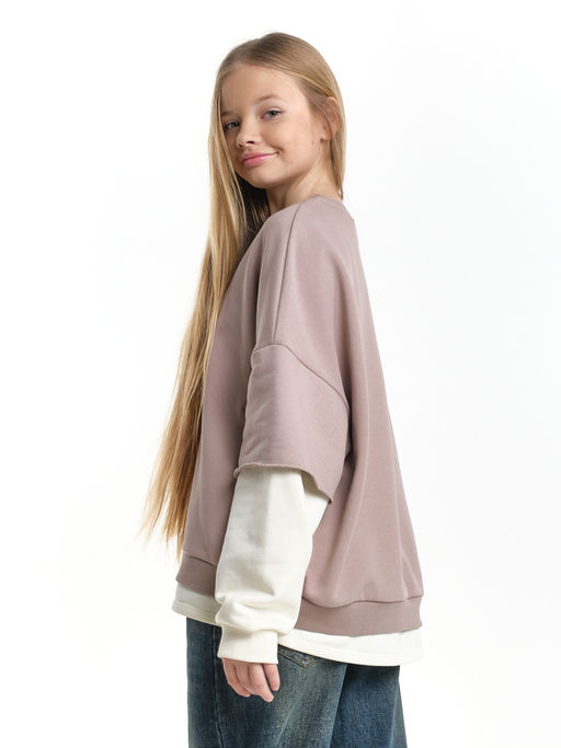 Толстовка для девочки 22-8047 бежевый - Mini maxi фото 15