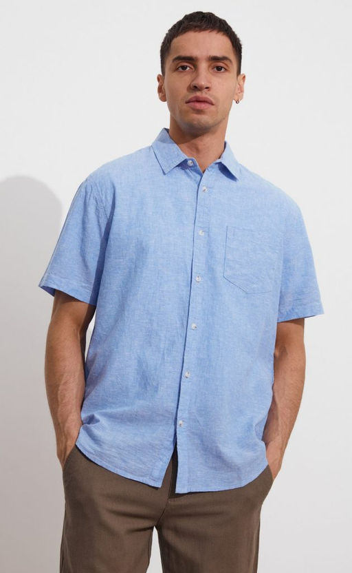 Рубашка к/р лен F111-0450 jeans - Fine joyce фото 6