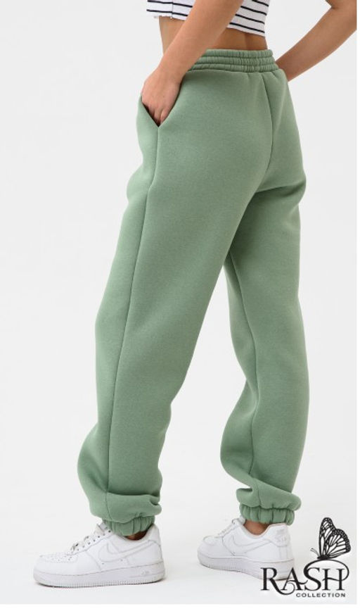 Джоггеры с начесом оливка Цвет:как на фото