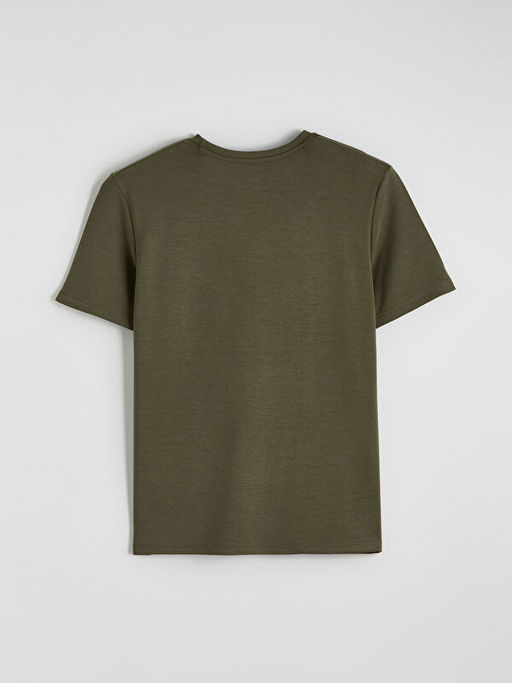 Bisiklet Yaka Bask?l? Erkek Ti??rt