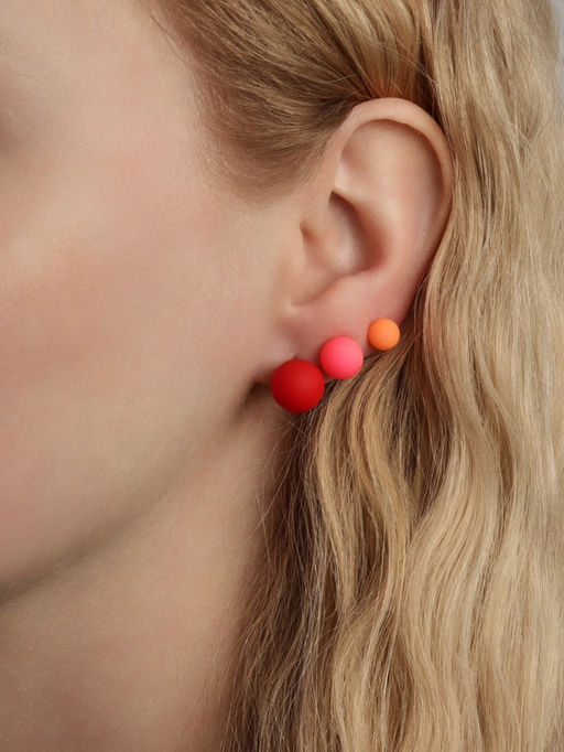 Серьги пусеты QF «Рэйчел», 15 пар, бусины d=6-10 мм, цвет МИКС