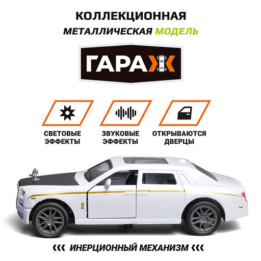 Машина "Шустрый кар" 1:36 (свет, звук, откр двери, металл) в коробке (цвет белый)