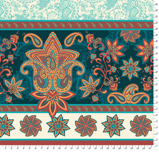 Ткань для пэчворка PEPPY СКАЗОЧНЫЙ ВОСТОК ПАНЕЛЬ ФАСОВКА 60 x 110 см 146 г/кв.м 5 100% хлопок СВ-01 белый