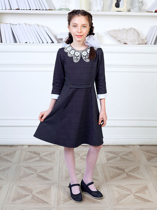 Школьное платье "Ксения",серый