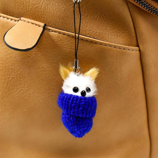 Цена за 12 шт. Брелок для ключей на подвеске Пушистик. Котик сидит в шапочке, на сумку, рюкзак, 5?3?3 см, МИКС - Simaland фото 2