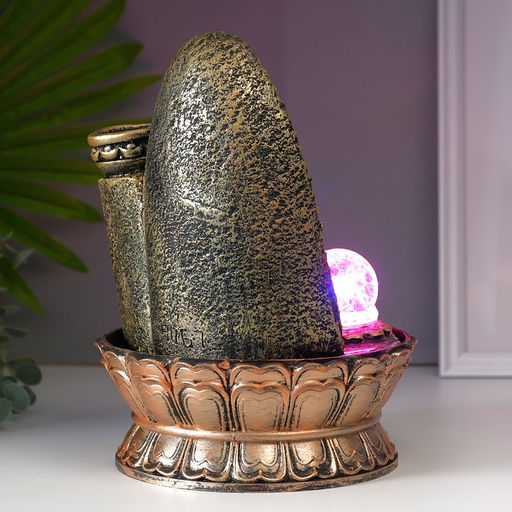 Фонтан настольный с подсветкой «Хотей в арке с водопадом», от сети, 28.5×20×20 см