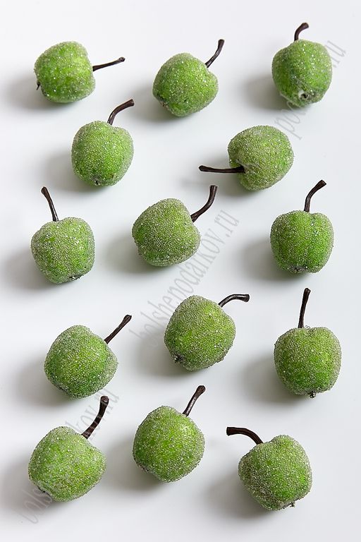 Муляж декоративный яблоко засахаренное зеленое (50 шт) SF-1215