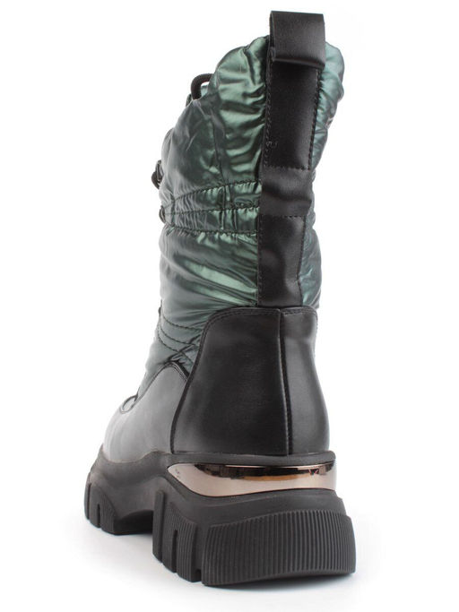 02-FAR137-3Z GREEN/BLACK Дутики женские (искусственная кожа, плащевая ткань, шерсть) - Фабричный китай фото 7