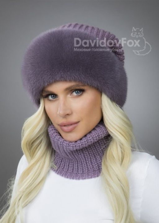 Шапка Ника норка трикотаж клевер
