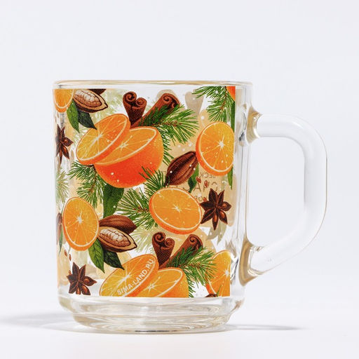 Кружка стеклянная новогодняя Глинтвейн, 200 мл