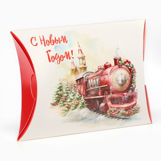 Цена за 10 шт. Коробка складная, подарочная новогодняя «С Новым годом» 19×14×4 см