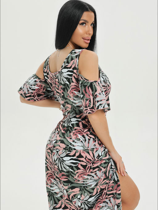 Новелла платье женское (листья ментол)