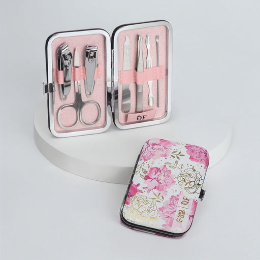 Набор маникюрный Нежные пионы, 7 предметов, в футляре - Qf фото 3