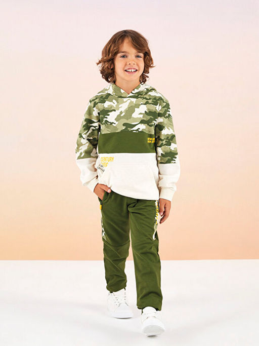 Kap??onlu Bask?l? Uzun Kollu Erkek ?ocuk Sweatshirt - Waikiki фото 2