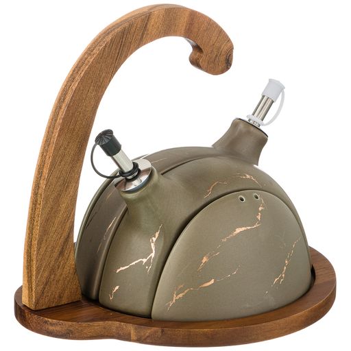 НАБОР ДЛЯ СПЕЦИЙ 4 ПР. НА ДЕРЕВЯННОЙ ПОДСТАВКЕ С РУЧКОЙ КОЛЛЕКЦИЯ ЗОЛОТОЙ МРАМОР ЦВЕТ: GRAY - Lefard фото 3