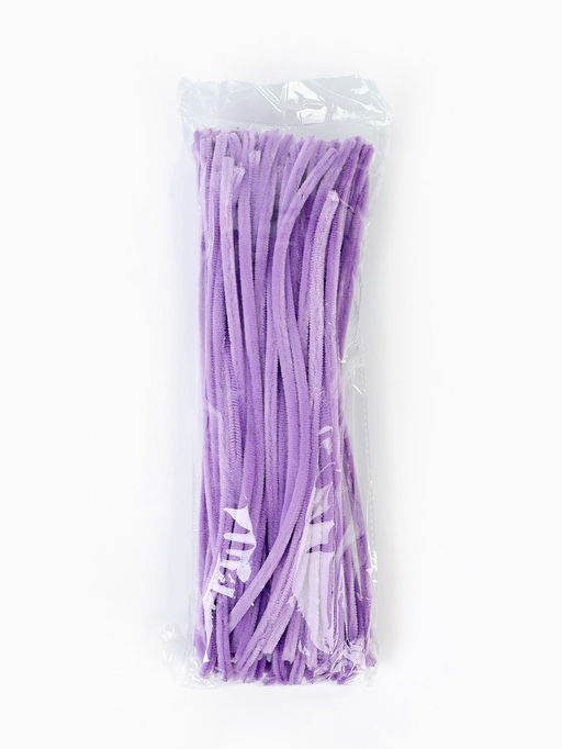 Синельная проволока, набор 100 шт, размер 1 шт 30х0,8 см, цвет сиреневый