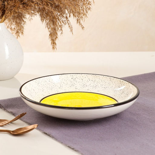 Тарелка керамическая Персия, глубокая, 550 мл, 20 см, жёлтая, 1 сорт, Иран - Керамика ручной работы фото 2