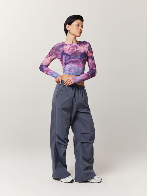 Укороченный принтованный рашгард из эластичной ткани с длинным рукавом - Eazyway фото 4