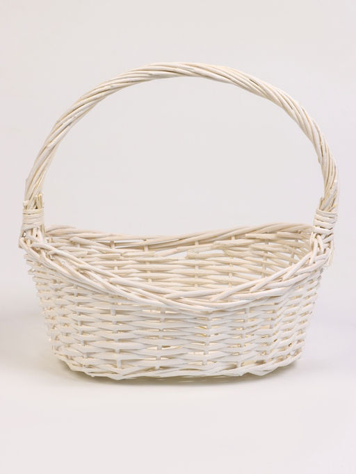 Корзина плетёная для хранения, ива, овальная, белая, набор 4 шт.