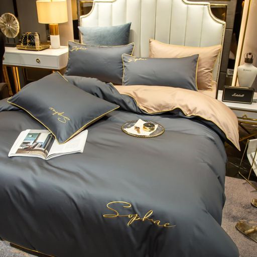 КПБ Mency однотонный с вышивкой MENO019 Евро