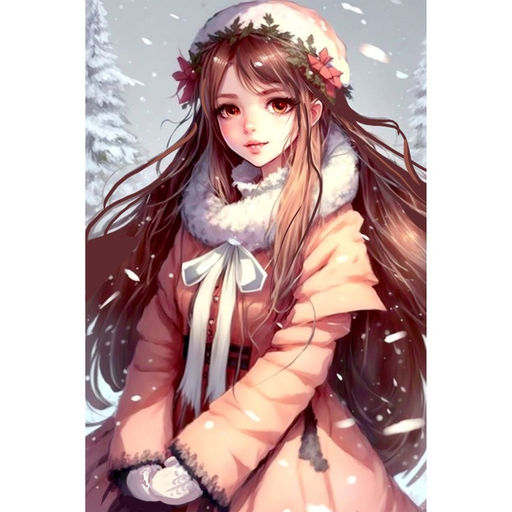 Алмазная мозаика на новый год с частичным заполнением на холсте Снежная красавица, 20?30 см, набор для творчества