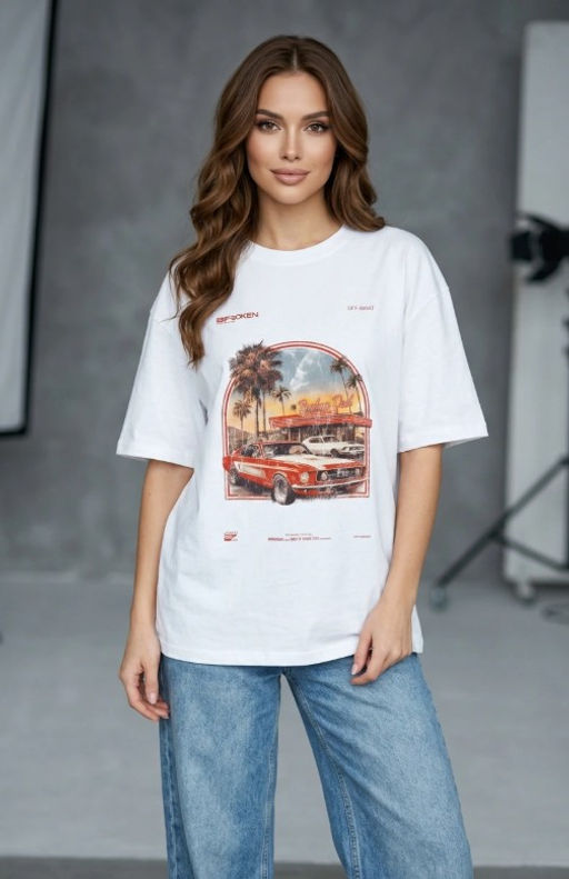 K13598 Футболка OVER SIZE (хлопок) БЕЛЫЙ_03