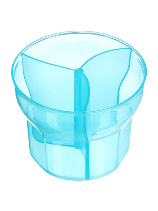 Контейнер для хранения детского питания, 3 секции по 75 мл., 9.5×8.5 см, 225 мл., голубой