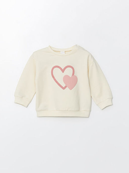 Bisiklet Yaka Uzun Kollu Bask?l? K?z Bebek Sweatshirt 2li - Waikiki фото 2