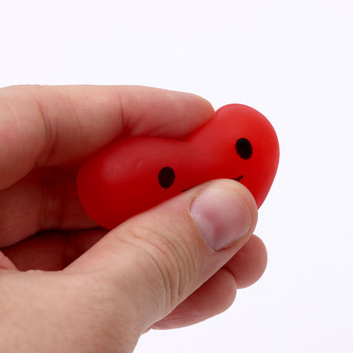 Цена за 12 шт. Антистресс сквиш мялка с сюрпризом «Сердце» в яйце, в шоубоксе