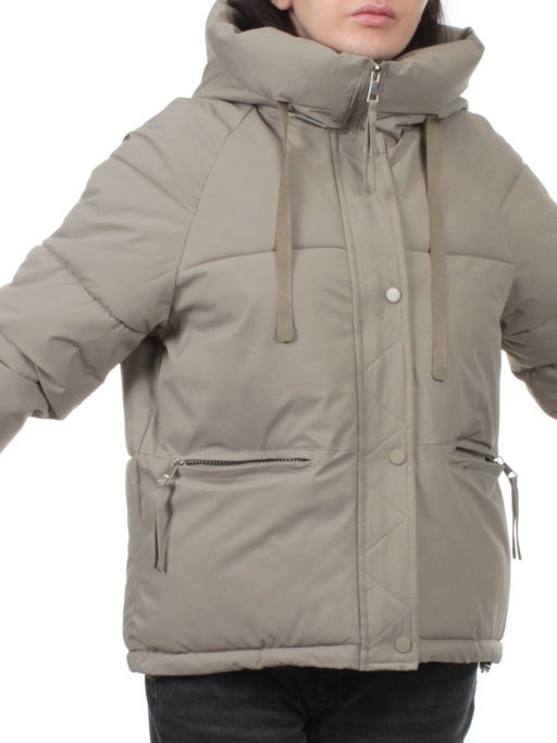 A2301 KHAKI Куртка зимняя женская (150 гр. холлофайбер) - Фабричный китай фото 2