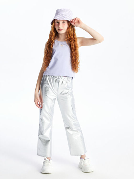 Beli Lastikli Hologram Detayl? K?z ?ocuk Pantolon - Waikiki фото 2