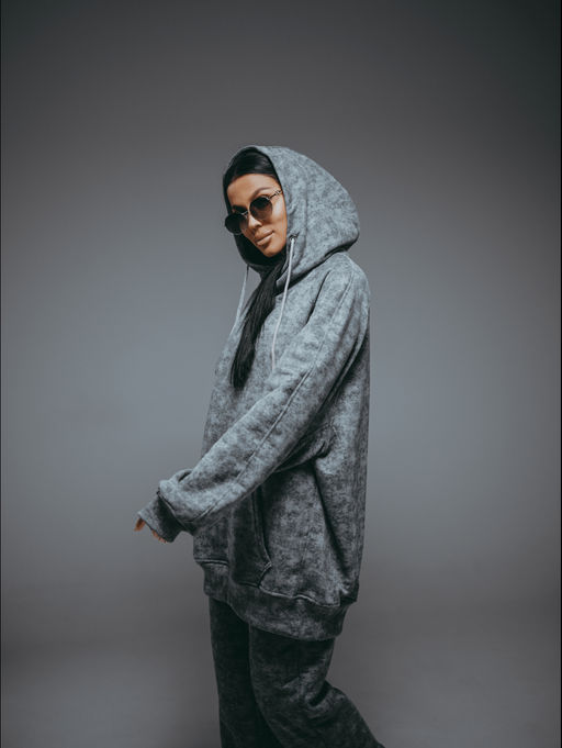 Ваниль худи женское (светло-серый варенка)