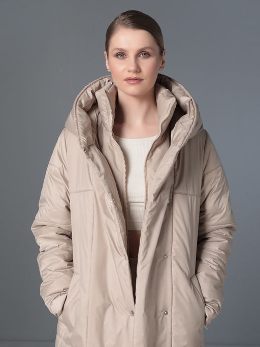 25321 Пальто дем. бежевый - Dizzyway фото 4