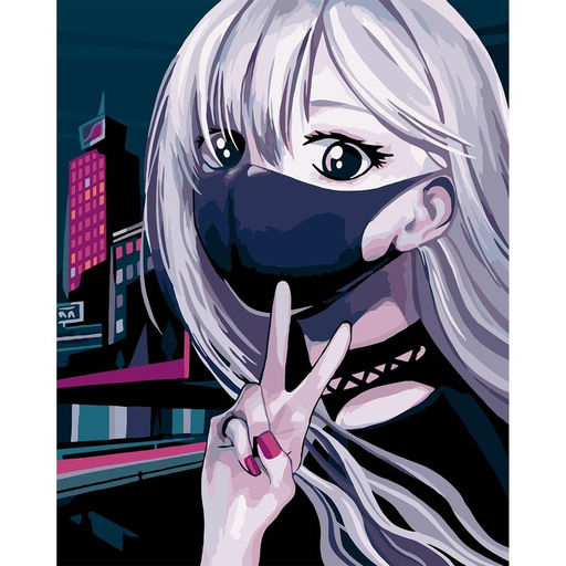 Картина по номерам на холсте с подрамником Девушка в ночном городе 40 50 см - Школа талантов фото 2