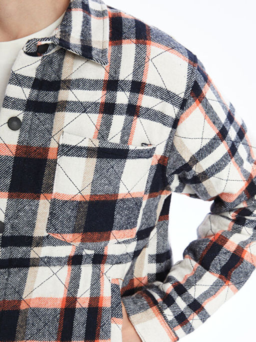 Regular Fit Uzun Kollu Ekose Erkek G?mlek Ceket