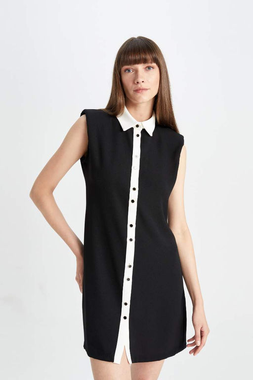 Тканое мини-платье без рукавов - Defacto фото 4