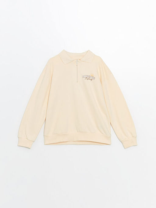 Polo Yaka K?z ?ocuk Sweatshirt