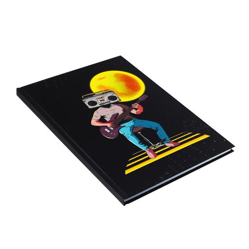 Колледж-тетрадь в твердой обложке 7БЦ, А4, 120 листов, Космический гитарист, блок в клетку, матовая ламинация, ВЫБОРОЧНЫЙ ЛАК - Calligrata фото 2