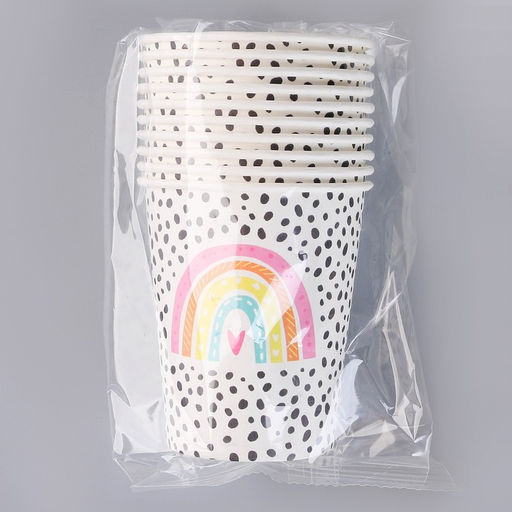 Цена за 10 шт. Стакан бумажный Радуга, принт, 250 мл - Страна карнавалия фото 3