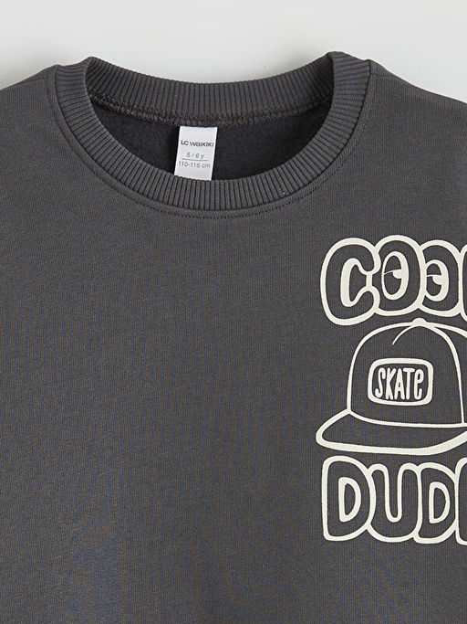 Bask?l? Erkek ?ocuk Sweatshirt